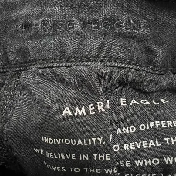 American Eagle Next Level Stretch High Rise Jegging 4 Long Women’s Black 1439 - Picture 5 of 7